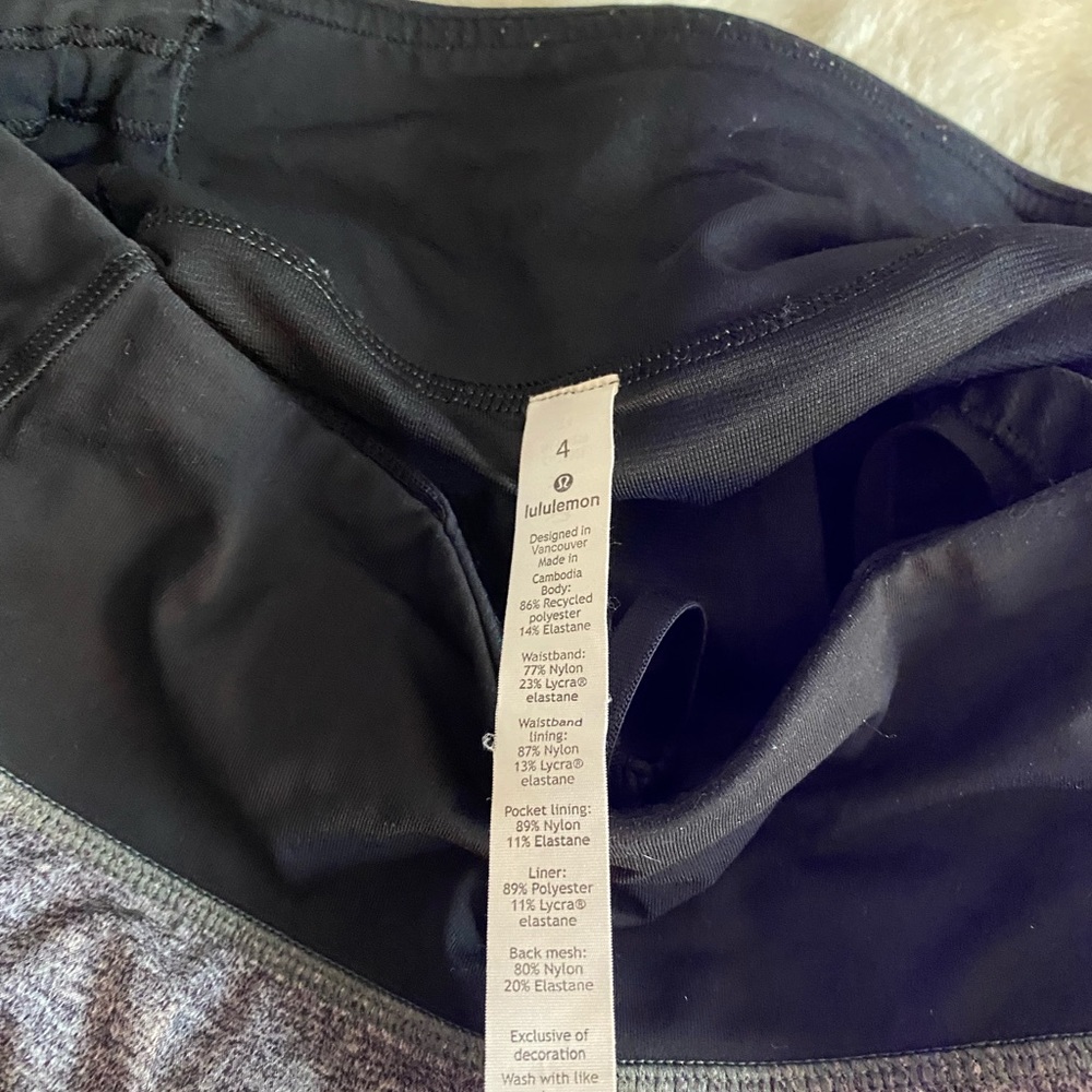 Gray Lululemon shorts; lightly used in good condition